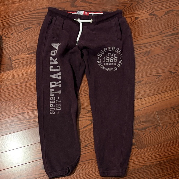 Superdry Other - Superdry Jogger Sweatpants in Deep Plum with White Drawstring